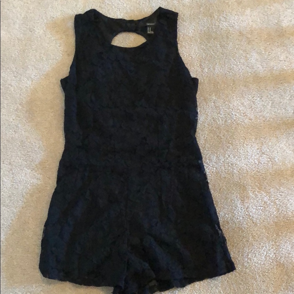 Forever 21 black lace romper